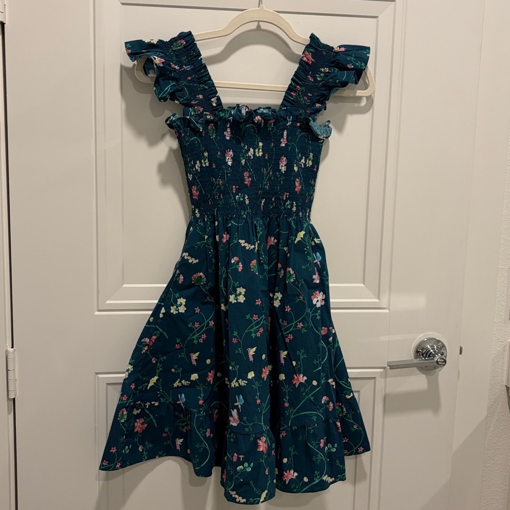 Hill House Elizabeth Nap Dress in Moody Floral, green, XXS - Picture 2 of 5